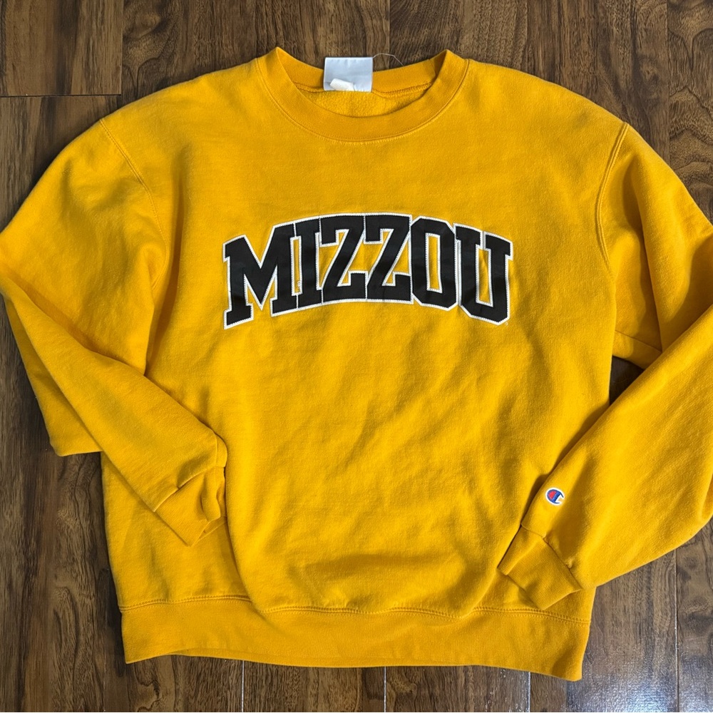 Champion Mizzou Yellow Crewneck Sweater
